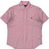 Ralph Lauren Short Sleeve Shirt - Medium Pink Linen
