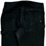 Stussy Double Knee Carpenter Trousers - 30W 28L Black Cotton