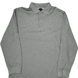 Tommy Hilfiger Long Sleeve Polo Shirt - 2XL Gray Cotton