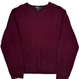 Polo By Ralph Lauren Sweatshirt - Medium Burgundy Cotton Blend