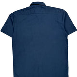 Dickies Short Sleeve Shirt - Large Navy Polyester Blend