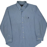 Ralph Lauren Checked Shirt - XL Blue Cotton