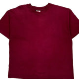 Blank Hanes Single Stitch T-Shirt - Large Burgundy Cotton