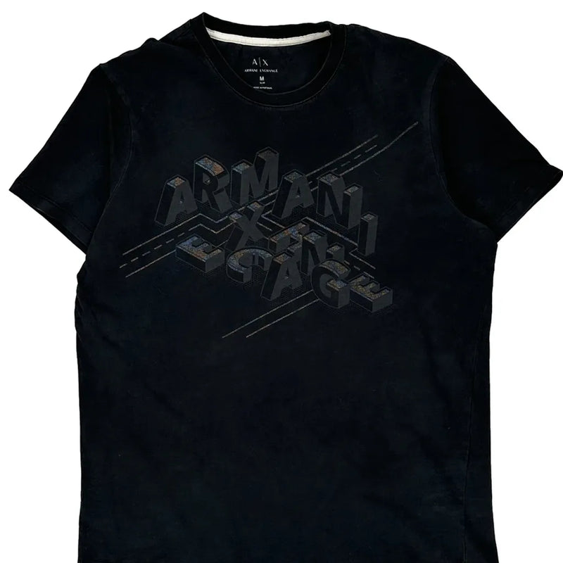 Armani Exchange Slim T-Shirt - Medium Black Cotton