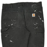 Carhartt Double Knee Carpenter Trousers - 35W 32L Black Cotton