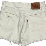 Levis Denim Shorts - 28W UK 8 White Cotton