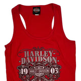 Harley Davidson Graphic Tank Top - Large Red Cotton