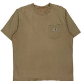 Carhartt T-Shirt - Large Beige Cotton