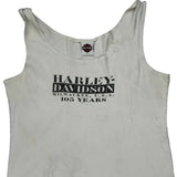 105 Years Harley Davidson Graphic Tank Top - XL White Cotton