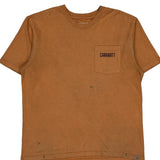 Carhartt T-Shirt - Large Orange Cotton