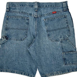 Wrangler Double Knee Carpenter Shorts - 34W 8L Blue Cotton
