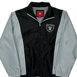 Raiders Nfl Graphic Windbreaker - Large Grey Polyester