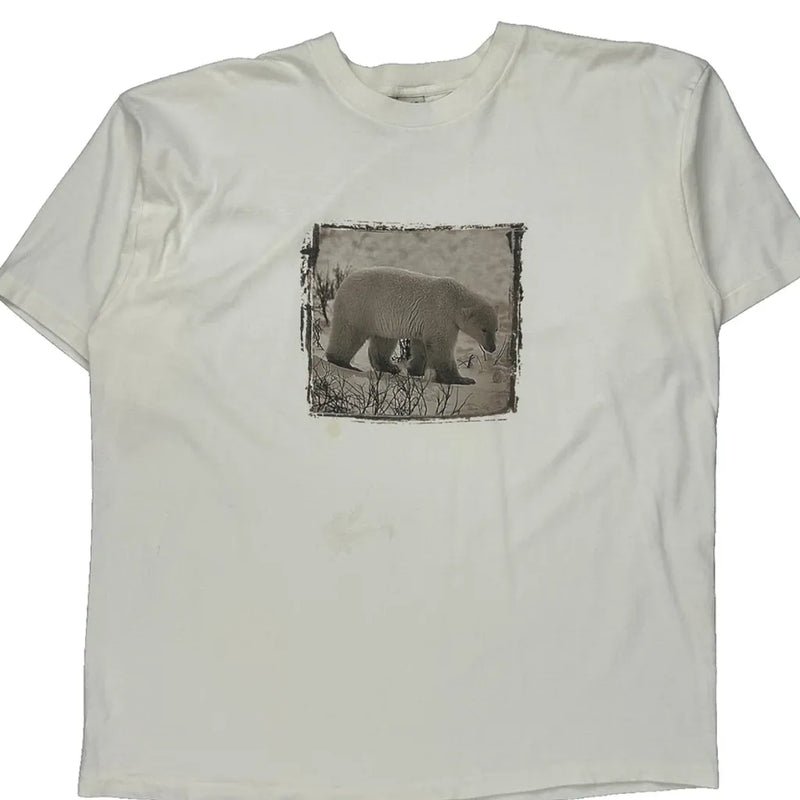 Gap Single Stitch T-Shirt - Large White Cotton