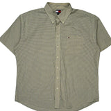 Tommy Hilfiger Checked Short Sleeve Shirt - 2XL Blue Cotton