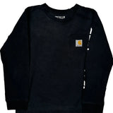 Age 10-12 Carhartt Long Sleeve T-Shirt - Medium Black Cotton