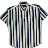 Chaps Ralph Lauren Striped Short Sleeve Shirt - Large Multicoloured Cotton