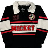 Age 4 Mickey Mouse Disney Cartoon Rugby Shirt - XS Black Cotton
