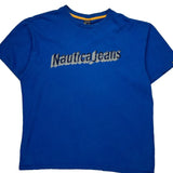 Nautica Spellout T-Shirt - Large Blue Cotton