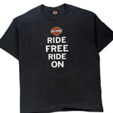 Harley Davidson Graphic T-Shirt - 2XL Black Cotton