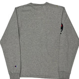 Reverse Weave Champion Spellout Long Sleeve T-Shirt - Medium Grey Cotton
