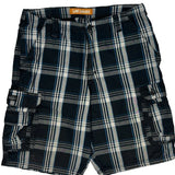 Lee Checked Cargo Shorts - 34W 10L Blue Cotton