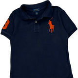 Age 5 Polo By Ralph Lauren Graphic Polo Shirt - Small Navy Cotton