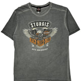 Sturgis Black Hills Rally 80Th Anniversary Harley Davidson Graphic T-Shirt - XL Gray Cotton