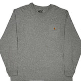 Carhartt Long Sleeve T-Shirt - XL Grey Cotton