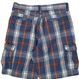 Wrangler Checked Cargo Shorts - 30W 10L Blue Cotton