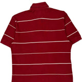 Tommy Hilfiger Striped Polo Shirt - Large Red Cotton