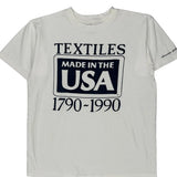 Textiles Made In The USA 1790-1990 Delta T-Shirt - Large White Cotton
