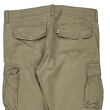 Levis Cargo Trousers - 37W 33L Khaki Cotton