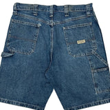 Wrangler Double Knee Denim Shorts - 36W 10L Blue Denim