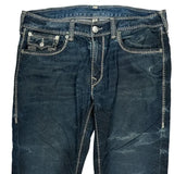 True Religion Contrast Stitch Jeans - 38W 31L Dark Wash Cotton