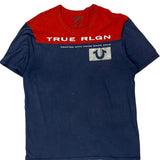 True Religion Spellout T-Shirt - Large Blue Cotton
