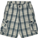 Lee Checked Cargo Shorts - 29W 9L Blue Cotton