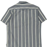Quiksilver Striped Short Sleeve Shirt - XL Blue Cotton
