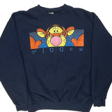 Made In USa Tigger Disney Sweatshirt - Large Navy Cotton