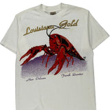 Louisiana Gold Delta Single Stitch T-Shirt - Large Red Cotton