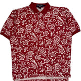 Polo Sport Floral Polo Shirt - Large Red Cotton