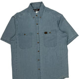 Wrangler Denim Shirt - Large Blue Cotton