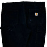 Carhartt Double Knee Carpenter Pants - 40W 30L Black Cotton