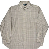 Regent Classic Fit Polo By Ralph Lauren Checked Shirt - XL Beige Cotton