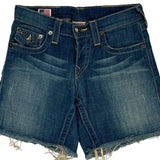 True Religion Denim Shorts - 25W UK 6 Blue Denim