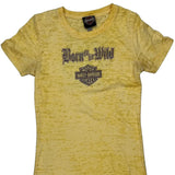 Outer Banks Harley Davidson T-Shirt - Medium Yellow Cotton