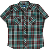 Tall Wrangler Checked Short Sleeve Shirt - 2XL Multicoloured Polyester Blend