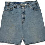 Levis Wide Leg Denim Shorts - 36W 13L Blue Cotton