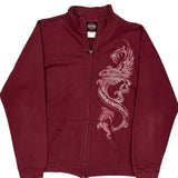 Grand Canyon Harley Davidson Zip Up - Large Burgundy Cotton