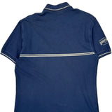 Harley Davidson Striped Polo Shirt - Medium Blue Cotton
