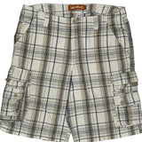 Lee Checked Cargo Shorts - 35W 11L Beige Cotton